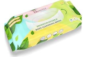 40x Omnitex Biodegradable Extra Large & Extra Thick Body Cleansing Wipes - Microwaveable | Rinse Free Wipes for Camping, Festivals, Elderly Bed Bath | Alcohol Free, With Aloe Vera & Vitamins | 1x 40pk