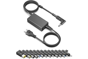 HKY 65W Alimentatore Universale Caricabatterie Laptop Caricatore PC Portatile per HP Dell Asus Acer Lenovo Toshiba Samsung LG Medion Fujitsu Sony 18.5V-20V Adattatore con 15 Tips, Cavo Extra Lungo 3M