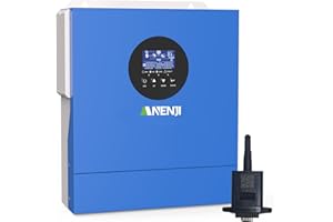 Aninerel 2000W Inverter Ibrido 12V Inverter Fotovoltaico a Onda Sinusoidale Pura, MPPT da 60A Tensione di Ingresso Fotovoltaica Massima di 160V, Adatto Per Batterie al litio da 12V, con Modulo WiFi