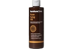 Pure Tung Oil by Furniture Clinic - 500ml - Nourishes, Protects, and Enhances The Beauty of All Items of Wood -100% Natural, Food Safe Oil, for Indoor and Outdoor Wood