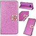 Produktbild Pocket BookStyle Flip für Huawei P Smart 2019 /Honor 10 Lite,Folio Wallet Ledertasche Funkeln Bling Glitzer Diamant Slim Leder Schutzhülle Scratch Bumper Stand Card Slots Magnetverschluß