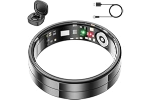 Mingtawn 2025 Nuovo Smart Ring Ultra Sottile, Monitora 24/7 Frequenza Cardiaca, SpO2, Sonno, ecc. Anelli per Uomini e Donne, Nessun Costo di Abbonamento, Android iOS (Nero Taglia 10)
