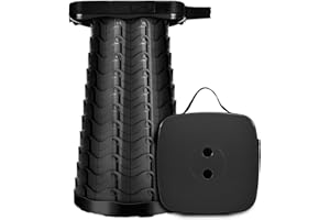 LUXJET Portable Collapsible Stool for Camping Outdoors Folding Stool Load Capacity 484 LB for Fishing Hiking BBQ Indoors Kitchen, Lightweight Retractable Plastic Foldable Camping Stool