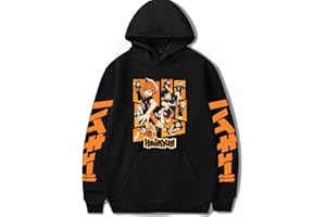 YIMIAO Mädchen Damen Up to Date Japanese Haikyuu Hoodie Casual Anime Volleyball Junior Sweatshirt Unisex Karasuno High School Kapuzenpullover Herren Pullover