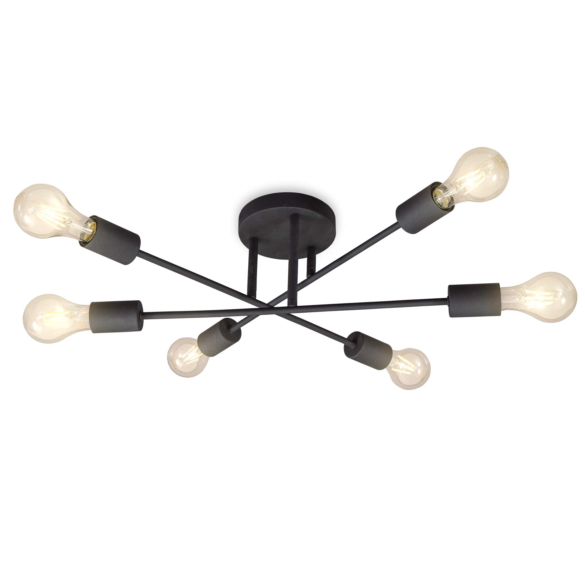 B.K.Licht I Vintage Deckenleuchte I retro Deckenlampe I 6 flammig I 6x