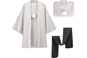 C-ZOFEK Anime Cosplay Haori Kimono Jacket with Scarf for Men Halloween Costume