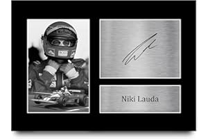 HWC Trading A4 Niki Lauda Formula 1 Geschenke Gedrucktes Signiertes Autogramm Foto für Fromula 1 und Motorrennen Fans
