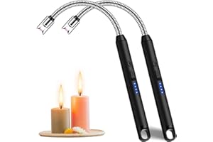BESELOA Electric Candle Lighter Rechargeable USB, Electronic BBQ Lighter, Long Reach Arc Plasma Lighters Windproof and Flameless for Scented Candles, BBQ Stove, Camping, 2 Pack