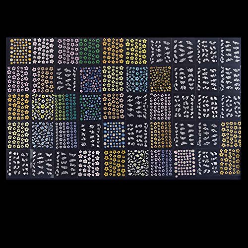 Anself 3D Mix Color Floral Design Nail Art Stickers Decals Manicure Beautiful Fashion Accessories Decoration 50 Sheet