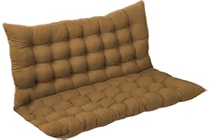 XIEMINLE Thick Sofa Seat Pad, Replacement Cushions with Backrest, 2-3 Seater Seat Cushion Bench Cushions, Soft Indoor Furniture Pad Swing Chair Seat Cushion for Loveseat,120 * 100 * 8cm,Khaki