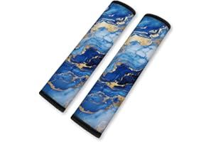 DOODLREAM 2Pcs Soft Auto Seat Belt Cover Pad Marble Texture Colorful Car Seatbelt Shoulder Cushion for Comfortable Driving, Compatible with All Cars' Seatbelt and Backpack Straps