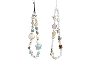 CASECOND 2 PC Handykette Kurz Handy Anhänger Handyanhänger Perlen Kamera Handgelenkband Lanyard Handyschmuck Handyband Handschlaufe Handgelenk Universal Kette Kamerakette Digitalkamera Charm Schlüsselanhänger