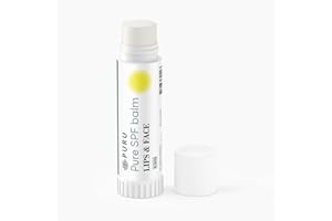 PURU | Pure Mineral Sunscreen SPF45 Lip Chapstick - 100% Natural, Only 6 Ingredients, Certified Organic, Water-Resistant, Zero White Cast, Hypoallergenic, UVA/UVB Protection - For Lips | 4.3ml