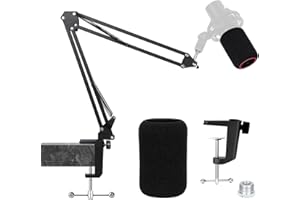QuadCast 2 ramię mikrofonowe z ochroną pop – profesjonalne ramię Boom z filtrem piankowym, kompatybilne z mikrofonem HyperX QuadCast 2 S, adapter od 3/8" do 5/8" YOUSHARES