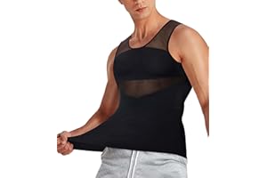 Nebility Camiseta Reductora para Hombre Faja Reductora Compresión Chaleco Sin Mangas Adelgazar Moldeador Body Shaper