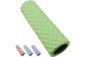 Varzesh Foam Roller | Extra Long Special Waterdrop Design | Deep Tissue Muscle Relief, Yoga, Pilates, Physiotherapy, Rehabilitation| UK Brand (Green)