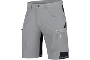 TACVASEN Men's Cycling Shorts Mountain Bike Shorts Quick Dry Outdoor Short Zip Pockets