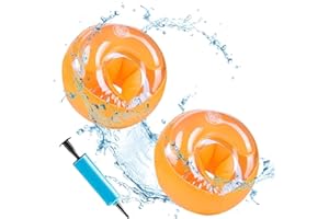 ROPNIIK 2 Stücke Arm Aufblasbare Schwimmarmbänder Schwimmhilfe Schwimmerarmbänder Für Kinder Orange Aufblasbarer Schlauch Schwimmendes Lernen Schwimmen