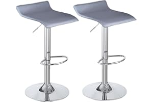 Panana 2er Set Barhocker Barstuhl Tresenhocker für Küche Bar Esszimmer Drehhocker 360° drehbar höhenverstellbar (Grau)
