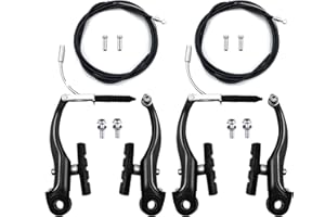 Hmseng Frein de vélo，2 Paires Jeux de Freins de Vélo，Câble de Frein de vélo，Embouts d'Extrémité，Convient à la Plupart des vélos de Montagne à vélo