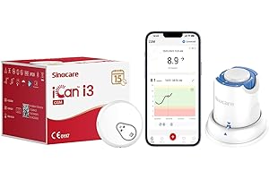Sinocare iCan CGM, Continuous Glucose Monitor, 15 Days Wear-life & IP28, Every 3 Minutes Output Test Value Via iCan CGM App, Pack of 1 Sensor & Transmitter