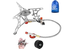 Bulin hornillo Gas para Camping con Encendido piezoeléctrico, hornillo Plegable con protección contra el Viento, Quemador de Gas para Camping, Senderismo, Trekking, Picnic y excursiones al Aire Libre