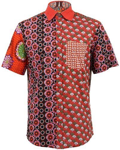 Loud Originals Regular Fit Short Sleeve Shirt - Red &amp; Orange Mix (19" / 48cm / XXX-Large)