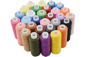 BEEASY Bilieasy - Set da cucito da 30 rocchetti di filo multiuso in poliestere, ognuna da 228,6 m, per cucire a mano o a macchina