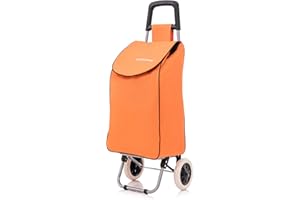 SHOPALONG Lightweight Shopping Trolley Large Grocery Cart Basket on 2 Wheels 1.8kg 54L Folding Unisex Storage Bag