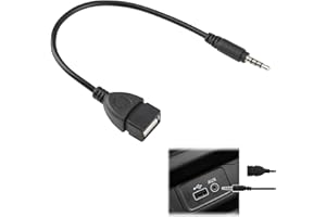 SRLWMYI Adaptateur USB vers Jack de Connecteur Clé 2.0 à 3,5 mm Mâle Via Audio Stéréo pour Voiture Lecteur de Musique Auxiliaire Prise Convertisseur Câble Convient aux autoradios, CD Audio, etc