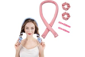 ‎ZETIY Lockenwickler Locken Ohne Hitze, Heatless Curls Band Seidenhaar Lockenwickler,mit Haarnadel, Wave Formers über Nacht, Hair Curler no Heat DIY Frisurenset, für langes Haar (Rosa)
