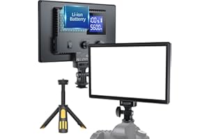 RALENO LED Video Light, Camera Light with Mini Stand for Pictures Video Recording,4000 mAh Battery CRI>95 3200K-5600K Photo Lights for Outdoor Photography, Live Streaming, Zoom Calls