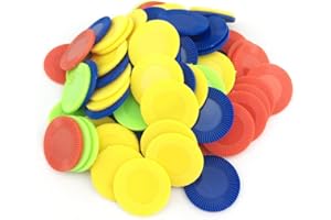 Smartdealspro 4 Color 22mm Plastic Counting Counters Bingo Poker Chips (100-Pack)