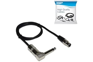 HQRP Mini connecteur TA4F à 1/4 angle droite/Câble d'instrument Shure AXT100 T1 T1G UT1 SC1 BLX1 PG1 PGX1 PGXD1 GLXD1 QLXD1 SLX1 LX1 FP1 ULX1 ULXD1 UC1 UR1 UR1M U1 Système numérique sans fil