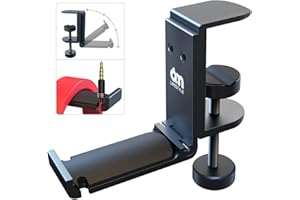 6amLifestyle Support de Casque Pliant avec Organiseur de Câble en Métal Porte pour Casque PC Gaming Casques, Noir (Support de Casque Pliable)