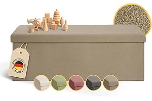 Laleni panca contenitore grande - panca camera da letto 110x38 cm - cassapanca contenitore da interno - panche contenitori - panca da interno - panca contenitore camera da letto - pouf marrone talpa