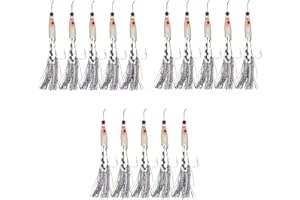 MOUNTEPS 15 or 30-Piece Set of Bass, Mackerel Feathers Sabiki Cod Lures - Ideal Sea Fishing Lures for Boat Tackle