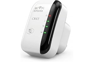 CRST WiFi Booster Range Extender Internet Booster with Ethernet Port, WiFi Extender Booster with 3650 Sq.Ft Wider Coverage, UK Plug, White