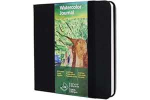 tumuarta Square Watercolor Journal,140 LB,300 GSM,5.5X5.5, Cotton Paper,Cold Press,24 Sheets, Watercolor Paper Sketchbooks for Use As Travel Notebook and Mixed Media Pad