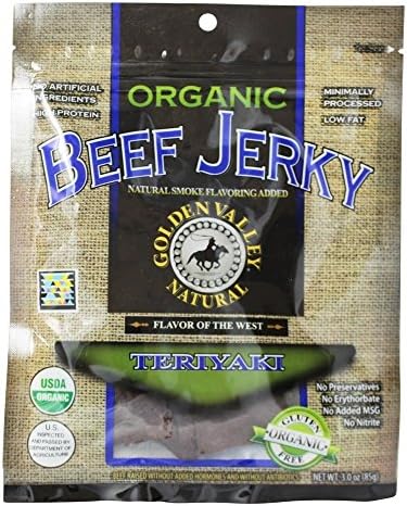 Golden Valley Natural - Organic Beef Jerky with Naturally Smoked Flavoring Teriyaki - 3 oz.