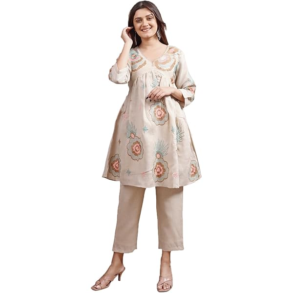 Baby Pink Off-Shoulder 100% Pure linen printed co-ord sets
