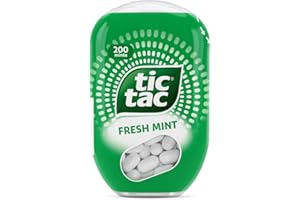 FERRERO Tic Tac Fresh Mint Sweets, Tic Tacs Sweets for Party Bags, On the Go Refreshment, Bulk Box of 8 x 200 Fresh Mints