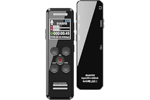QZT Digital Voice Recorder, 3072kbps Voice Activated Voice Recorder, 64GB Stereo MP3 Recorder with Noise Cancellation,for One Touch Recording/Lectures/Meetings/Interviews/Classes (64GB)