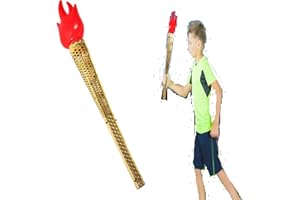 AMOTEE Flameless Torch Props Fake O-lympic Torch Realistic Plastic Torches Toy Fun Torches Props for School Sports Competitions Medieval Luau Themed Party Decors for School,Sports Competitions (2PCS)