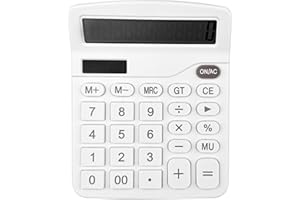 Gvolatee Kalkulator, kalkulator stołowy z 12-cyfrowym dużym wyświetlaczem LCD, mini kalkulator, standardowa funkcja do biura, domu i szkoły, kalkulator stołowy z dużym przyciskiem, biały