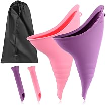 com-four® 2X Frauen-Urinal für unterwegs - Mobile Pinkelhilfe aus Silikon - Urinieren im Stehen com-four® 2X Frauen-Urinal für unterwegs - Mobile Pinkelhilfe aus Silikon - Urinieren im Stehen