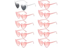 kiimiipa 10 sztuk okularów przeciwsłonecznych w kształcie serca, okulary przeciwsłoneczne damskie, vintage, miłość, serce, okulary przeciwsłoneczne dla kobiet, mężczyzn, dzieci, ochronne okulary