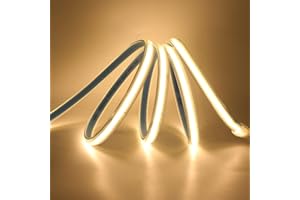 XUNATA Striscia LED COB 220V, Alta Luminosità 360 LED/m, IP65 Impermeabile, Ogni 50 cm di Taglio, Nastri LED Flessibile Luce (Bianco Caldo, 3 Metri)