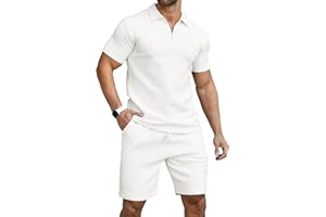 KUYIGO Uomo Polo e Pantaloncini 2-Piece Set Abbigliamento Tuta Estiva Moda Casual Tute Sudore M-3XL