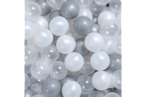 PlayMaty 100 Bunte Kugelbadbälle, ungiftig, schadstofffrei, aus crushproofem Material, für Kinderzimmer, Schwimmbäder und Bällebad, Durchmesser 2,16 Zoll (Luxury-Color)